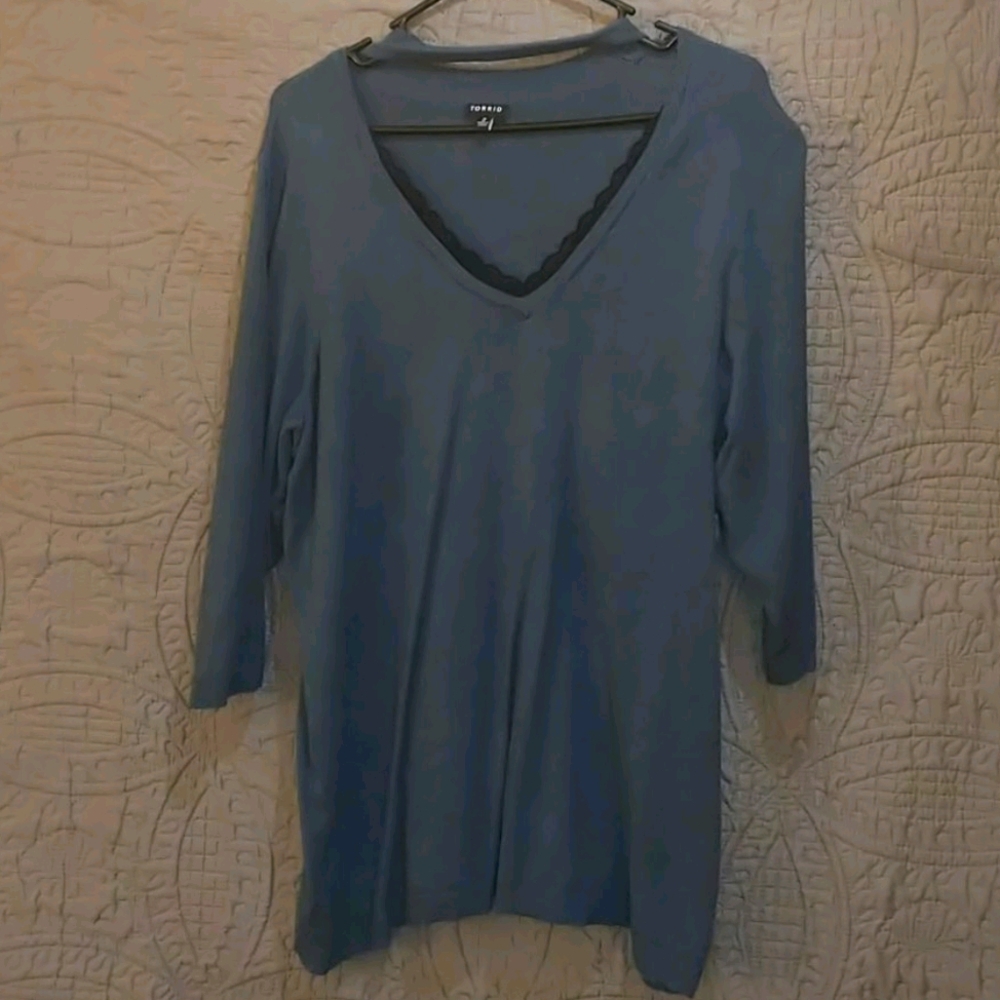 DEEP TEAL CHOKER NECK PULLOVER